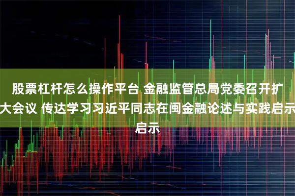 股票杠杆怎么操作平台 金融监管总局党委召开扩大会议 传达学习习近平同志在闽金融论述与实践启示